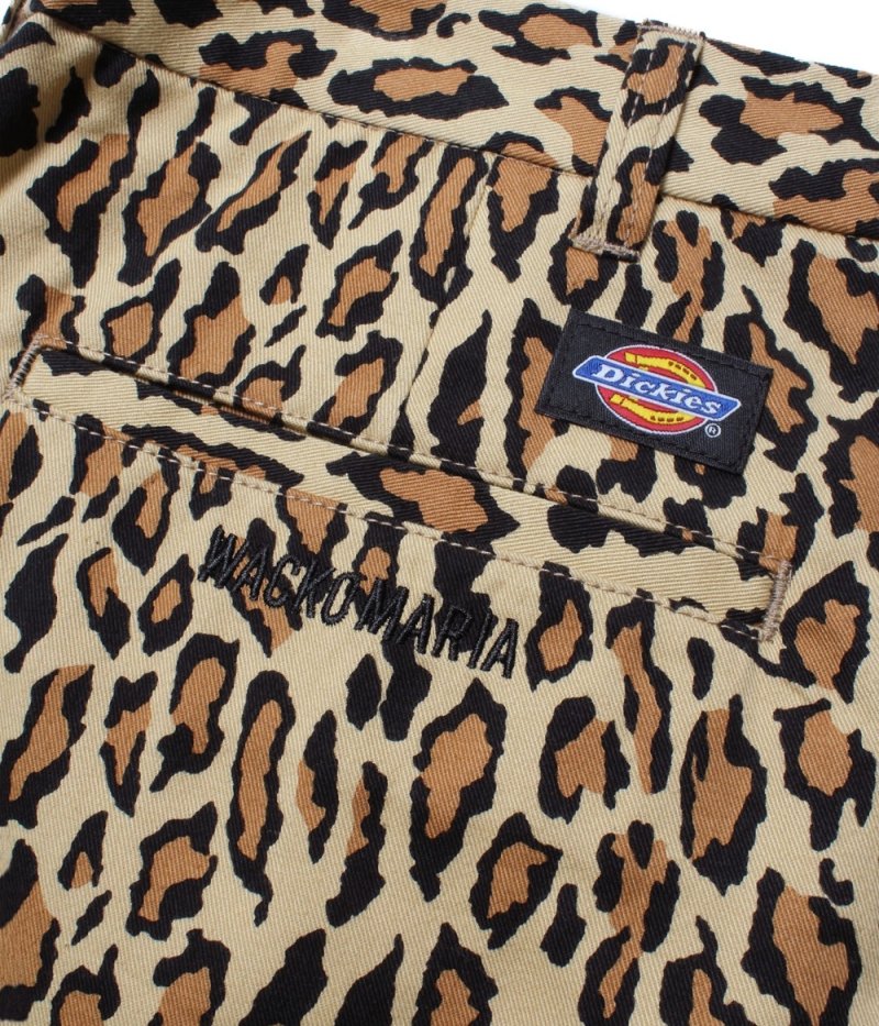 画像3: WACKO MARIA/DICKIES / LEOPARD PLEATED SHORT TROUSERS（BEIGE）［レオパードワンタックショートトラウザース-26春夏］