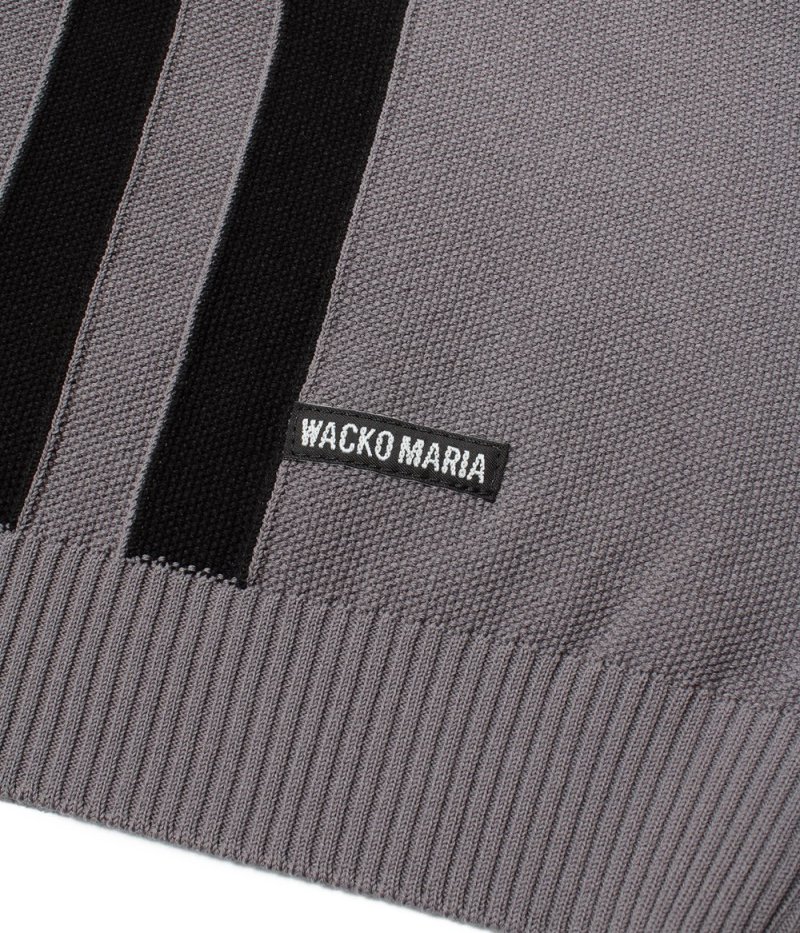 画像2: WACKO MARIA/KNIT OPEN COLLAR SHIRT（GRAY）［ニットオープンカラーシャツ-26春夏］