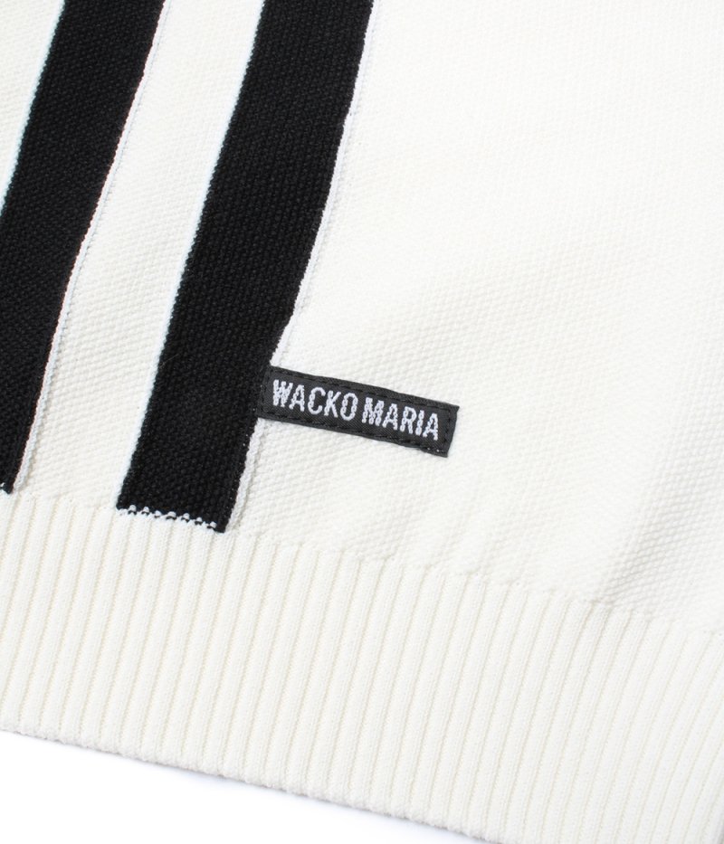 画像2: WACKO MARIA/KNIT OPEN COLLAR SHIRT（WHITE）［ニットオープンカラーシャツ-26春夏］