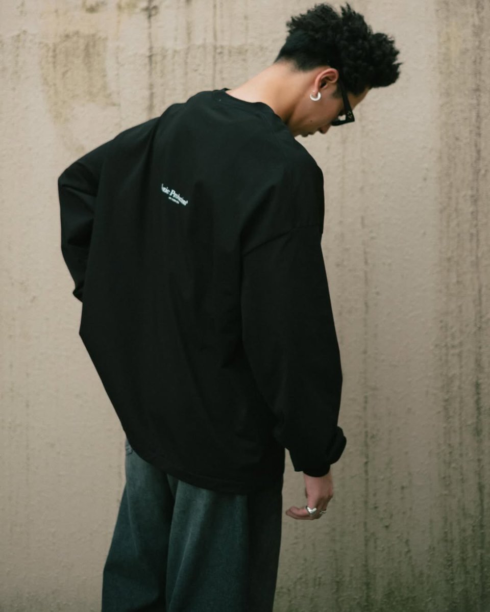 画像4: COOTIE PRODUCTIONS/Spanish Pima Boxy L/S Tee（Black）［スパニッシュピマボクシー長袖T-26春夏］ (4)