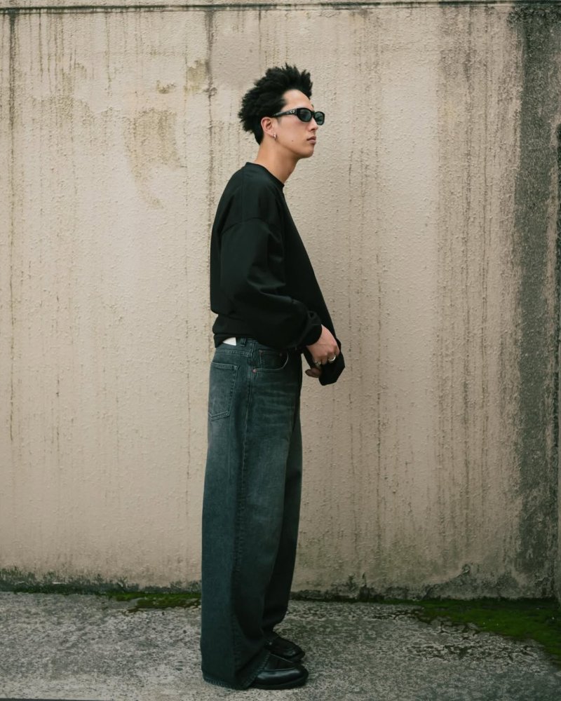 画像3: COOTIE PRODUCTIONS/12.5oz Denim 5 Pocket Square Leg Pants（Black Aging Fade）［デニムスクエアレッグパンツ-26春夏］