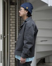 画像5: CALEE/SLUB SATIN OPEN COLLAR JACKET（INK BLACK）［スラブサテンオープンカラーJKT-26春夏］ (5)