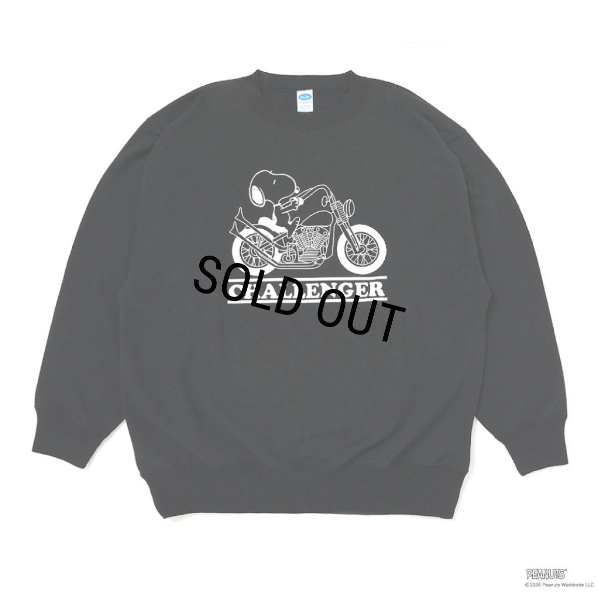 画像1: CHALLENGER/SNOOPY C/N SWEAT（BLACK）［スヌーピークルーネックスウェット-26春夏］ (1)