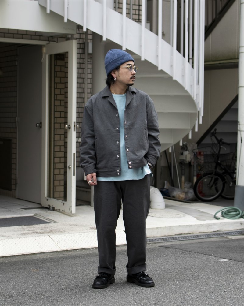 画像3: CALEE/SLUB SATIN OPEN COLLAR JACKET（INK BLACK）［スラブサテンオープンカラーJKT-26春夏］