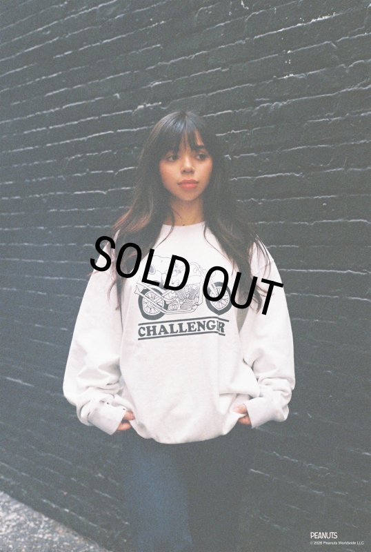 CHALLENGER/SNOOPY C/N SWEAT（GRAY）［スヌーピークルーネック