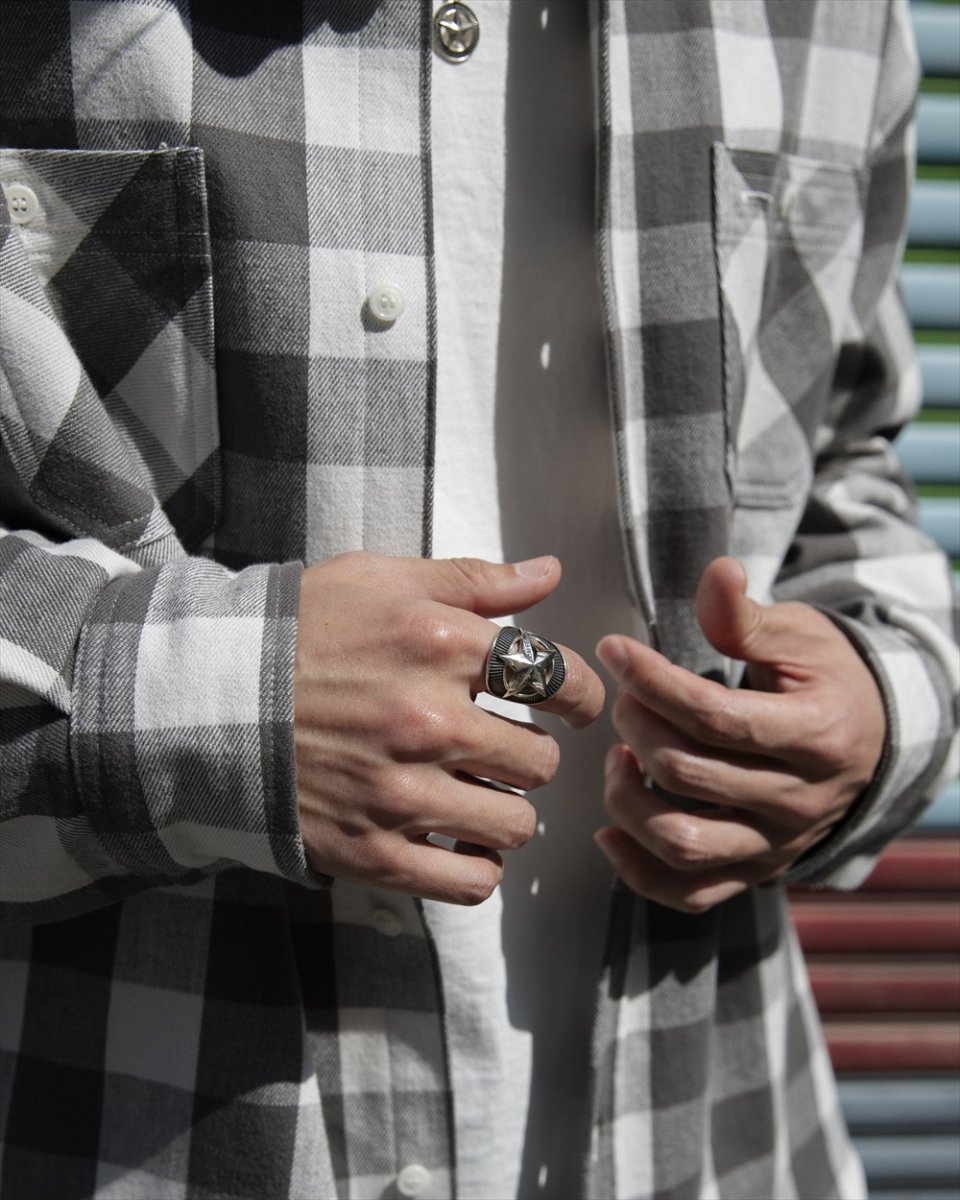 画像5: CALEE/SILVER STAR CONCHO RING（SILVER）［スターコンチョリング-26春夏］ (5)