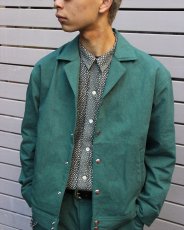 画像4: CALEE/SLUB SATIN OPEN COLLAR JACKET（GREEN）［スラブサテンオープンカラーJKT-26春夏］ (4)