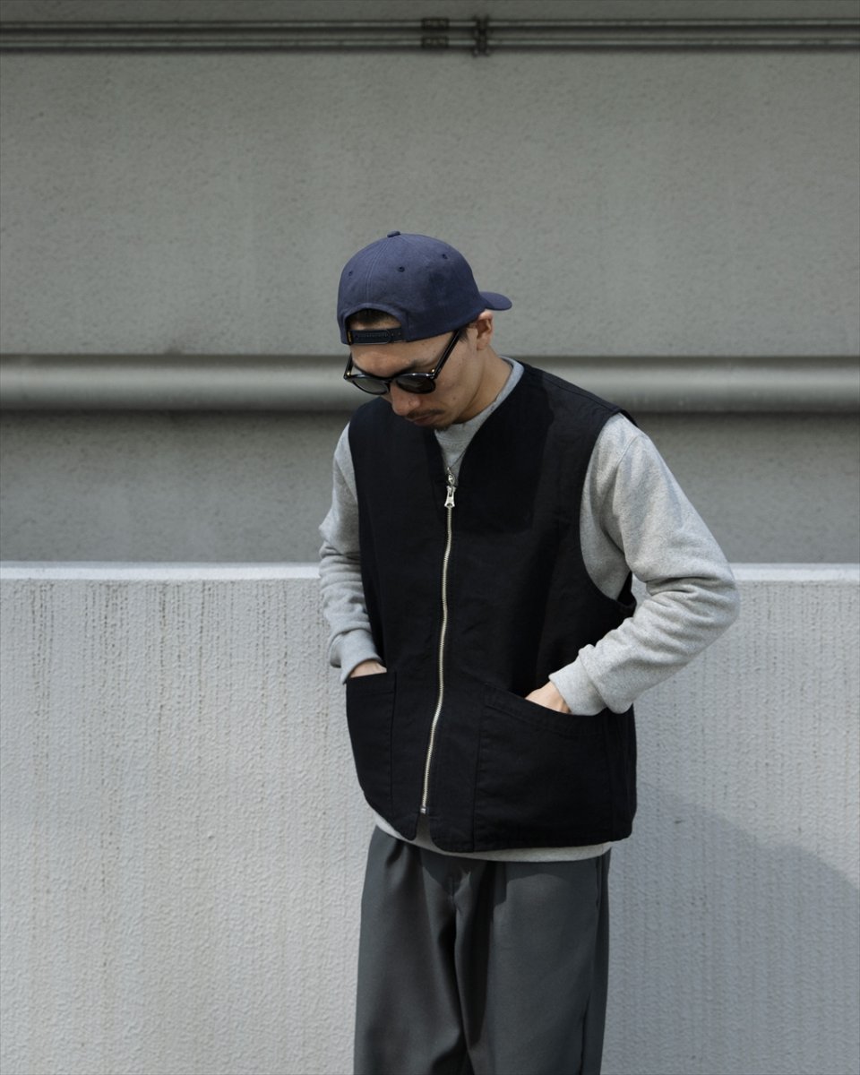 画像3: CALEE/ZIP VEST（BLACK）［ジップベスト-26春夏］ (3)
