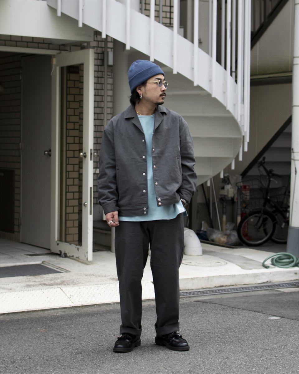 画像3: CALEE/SLUB SATIN OPEN COLLAR JACKET（INK BLACK）［スラブサテンオープンカラーJKT-26春夏］ (3)