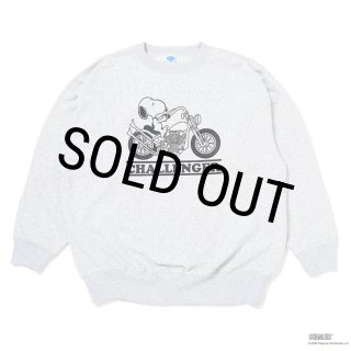 CHALLENGER/SNOOPY C/N SWEAT（GRAY）［スヌーピークルーネック