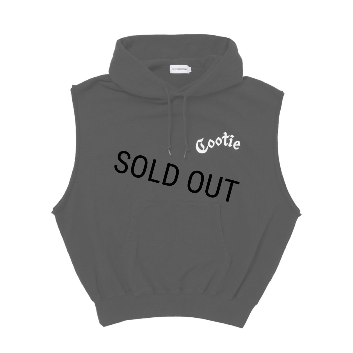 画像2: COOTIE PRODUCTIONS/Venice Sweat Cut-Off Sleeve Hoodie（Black）［スウェットカットオフフーディー-26春夏］ (2)