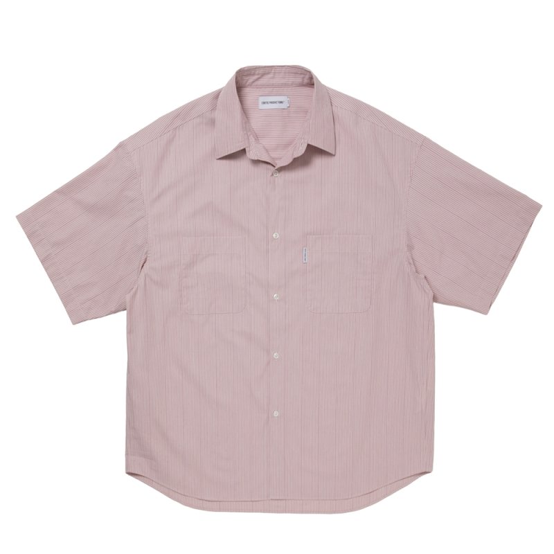画像1: COOTIE PRODUCTIONS/Stripe Broad S/S Shirt（Pink）［ストライプブロードシャツ-26春夏］