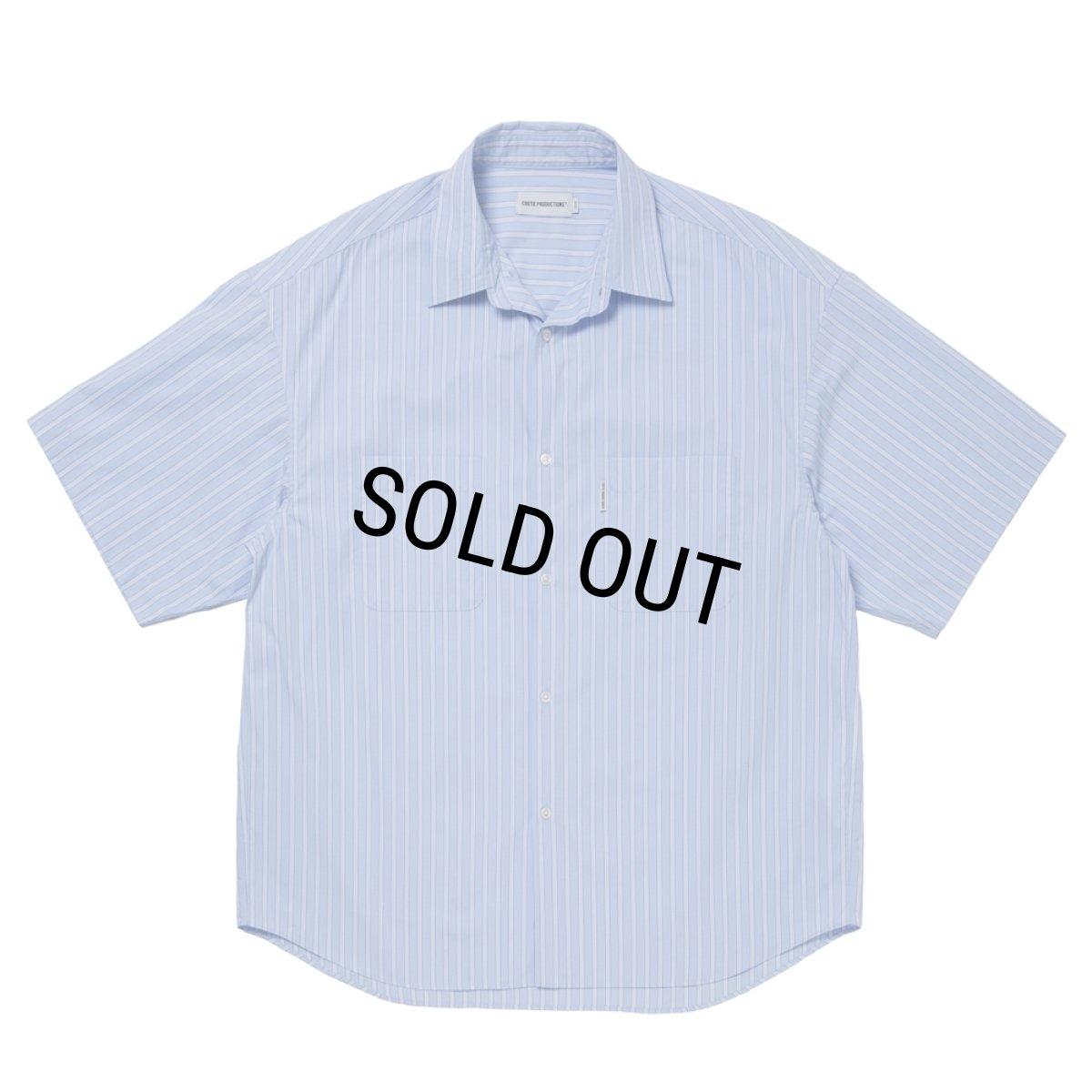 画像1: COOTIE PRODUCTIONS/Stripe Broad S/S Shirt（Saxe）［ストライプブロードシャツ-26春夏］ (1)