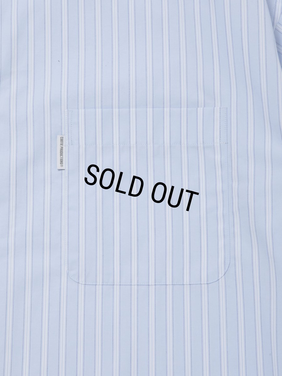 画像3: COOTIE PRODUCTIONS/Stripe Broad S/S Shirt（Saxe）［ストライプブロードシャツ-26春夏］ (3)
