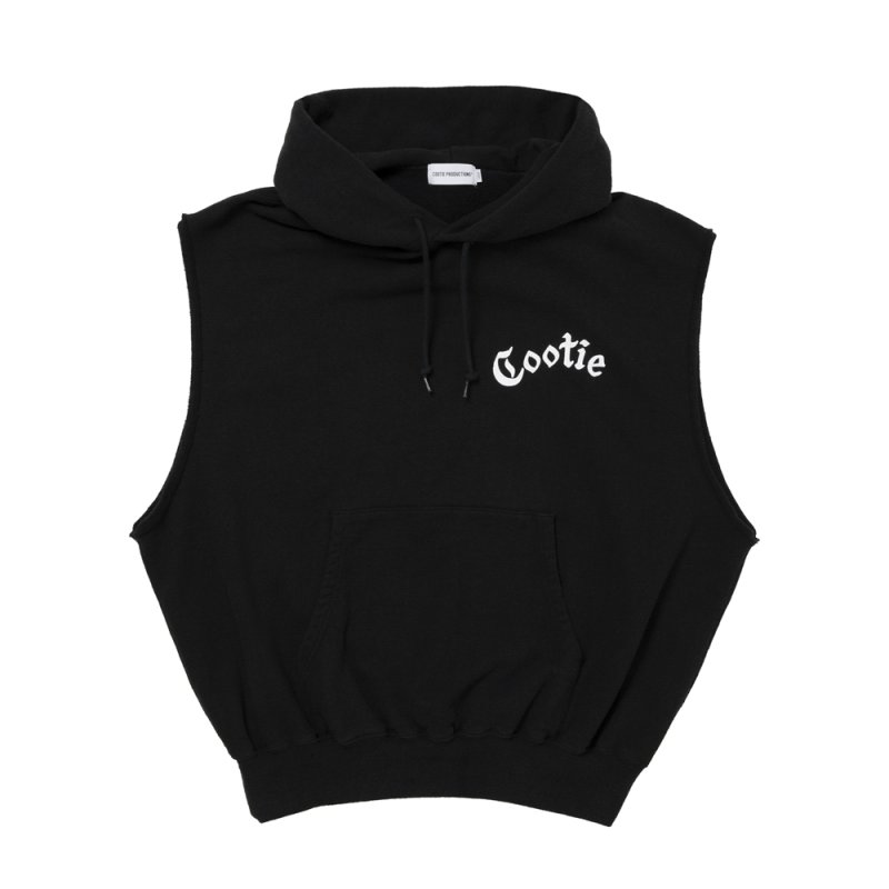 画像1: COOTIE PRODUCTIONS/Venice Sweat Cut-Off Sleeve Hoodie（Black）［スウェットカットオフフーディー-26春夏］