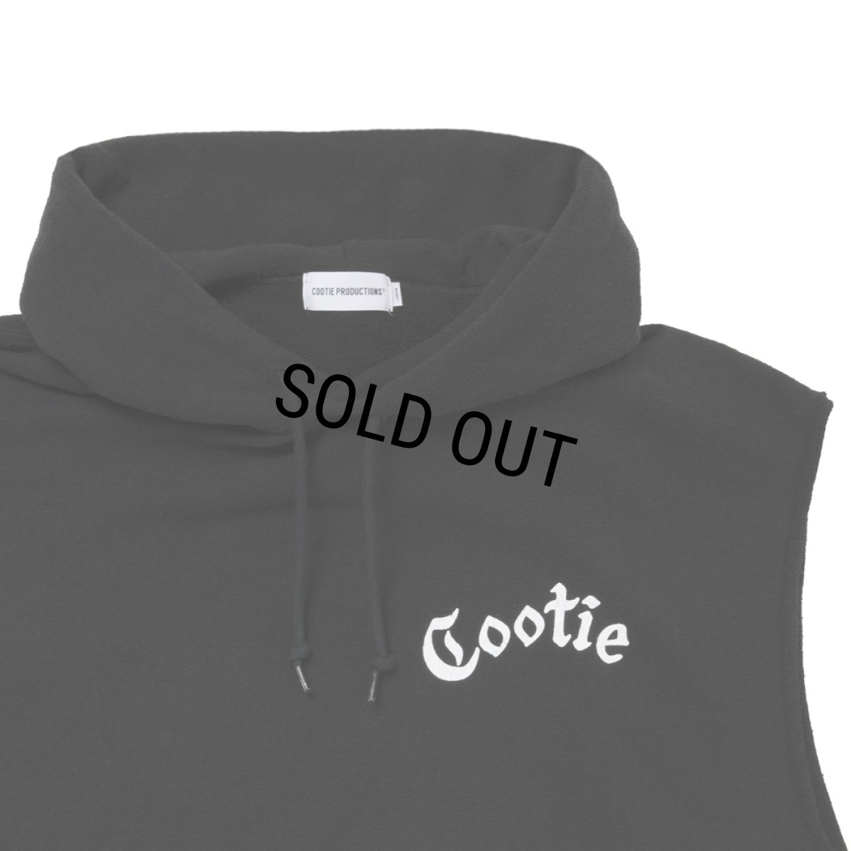 画像3: COOTIE PRODUCTIONS/Venice Sweat Cut-Off Sleeve Hoodie（Black）［スウェットカットオフフーディー-26春夏］ (3)