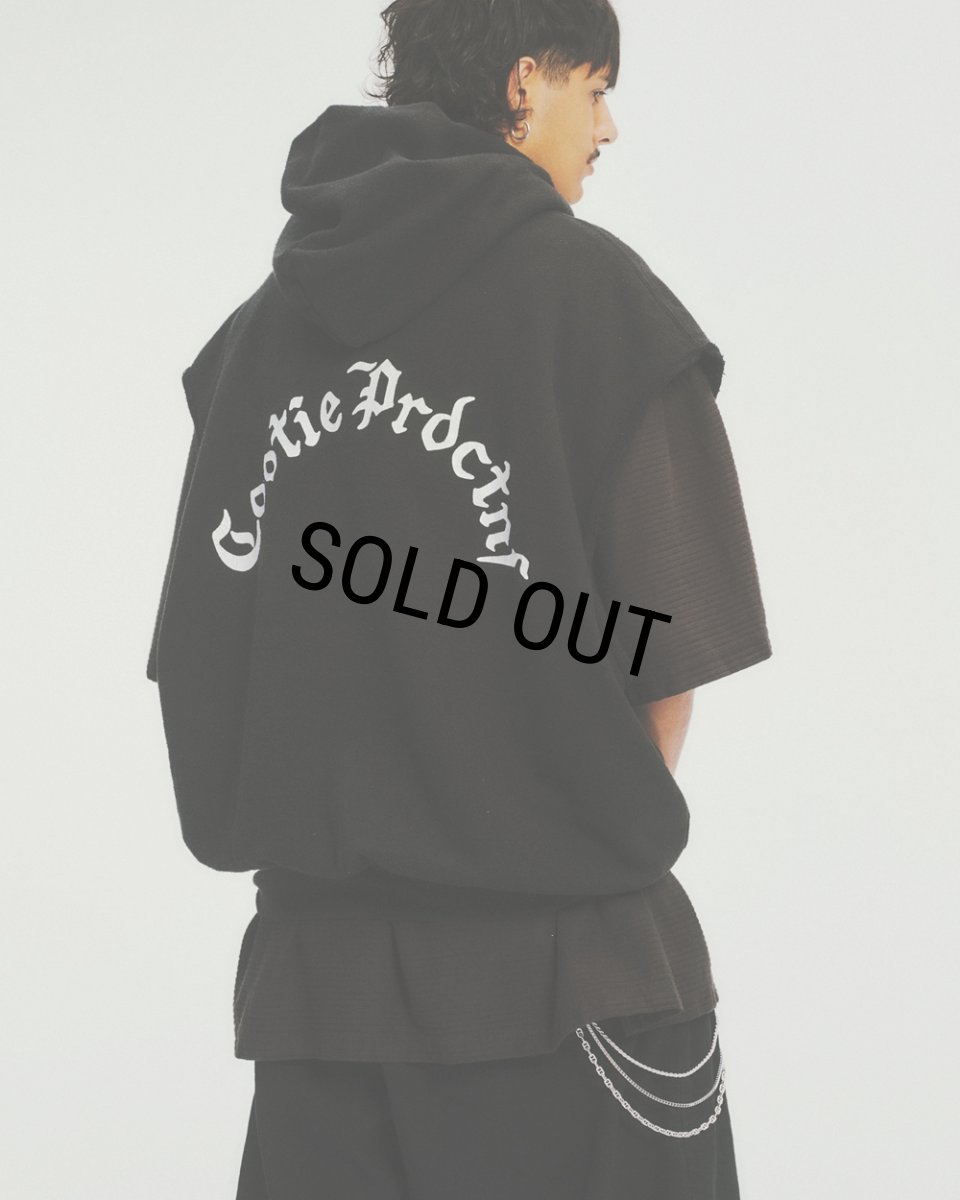 画像10: COOTIE PRODUCTIONS/Venice Sweat Cut-Off Sleeve Hoodie（Black）［スウェットカットオフフーディー-26春夏］ (10)