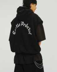 画像10: COOTIE PRODUCTIONS/Venice Sweat Cut-Off Sleeve Hoodie（Black）［スウェットカットオフフーディー-26春夏］ (10)