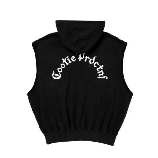 COOTIE PRODUCTIONS/Venice Sweat Cut-Off Sleeve Hoodie（Black