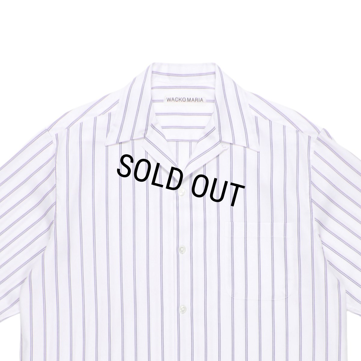 画像2: WACKO MARIA/BEZ TEKSTIL / STRIPED OPEN COLLAR SHIRT（PURPLE）［ストライプオープンカラーシャツ-26春夏］ (2)