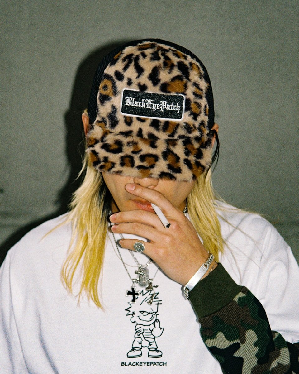 画像3: BlackEyePatch/FAUX FUR LEOPARD PATTERNED TRUCKER CAP（MULTI） (3)