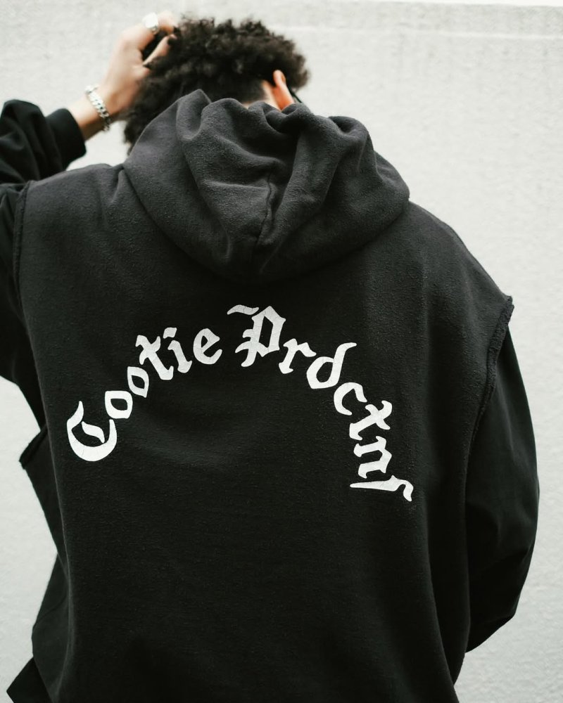 画像3: COOTIE PRODUCTIONS/Venice Sweat Cut-Off Sleeve Hoodie（Black）［スウェットカットオフフーディー-26春夏］