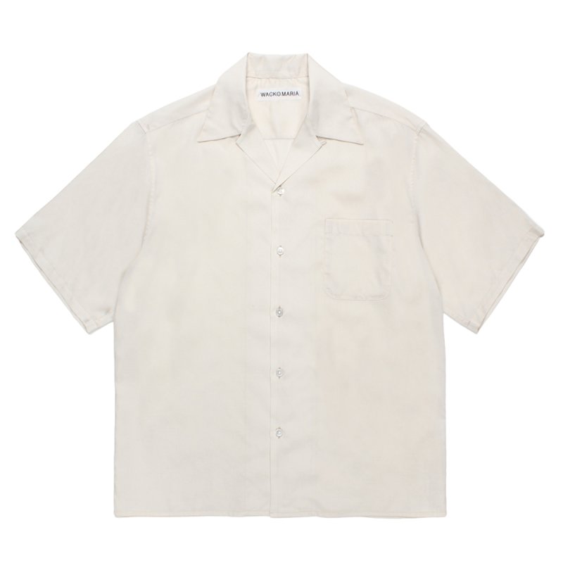 画像1: WACKO MARIA/SOKTAS / OPEN COLLAR SHIRT（IVORY）［オープンカラーシャツ-26春夏］