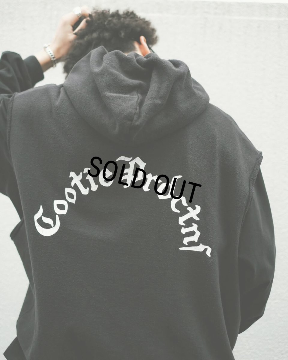 画像9: COOTIE PRODUCTIONS/Venice Sweat Cut-Off Sleeve Hoodie（Black）［スウェットカットオフフーディー-26春夏］ (9)