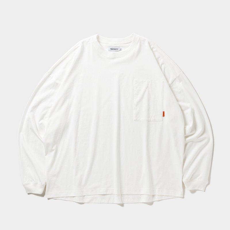 画像1: TIGHTBOOTH/LABEL LOGO L/S T-SHIRT（White）［ラベルロゴ長袖T-26春夏］