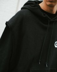 画像8: COOTIE PRODUCTIONS/Venice Sweat Cut-Off Sleeve Hoodie（Black）［スウェットカットオフフーディー-26春夏］ (8)