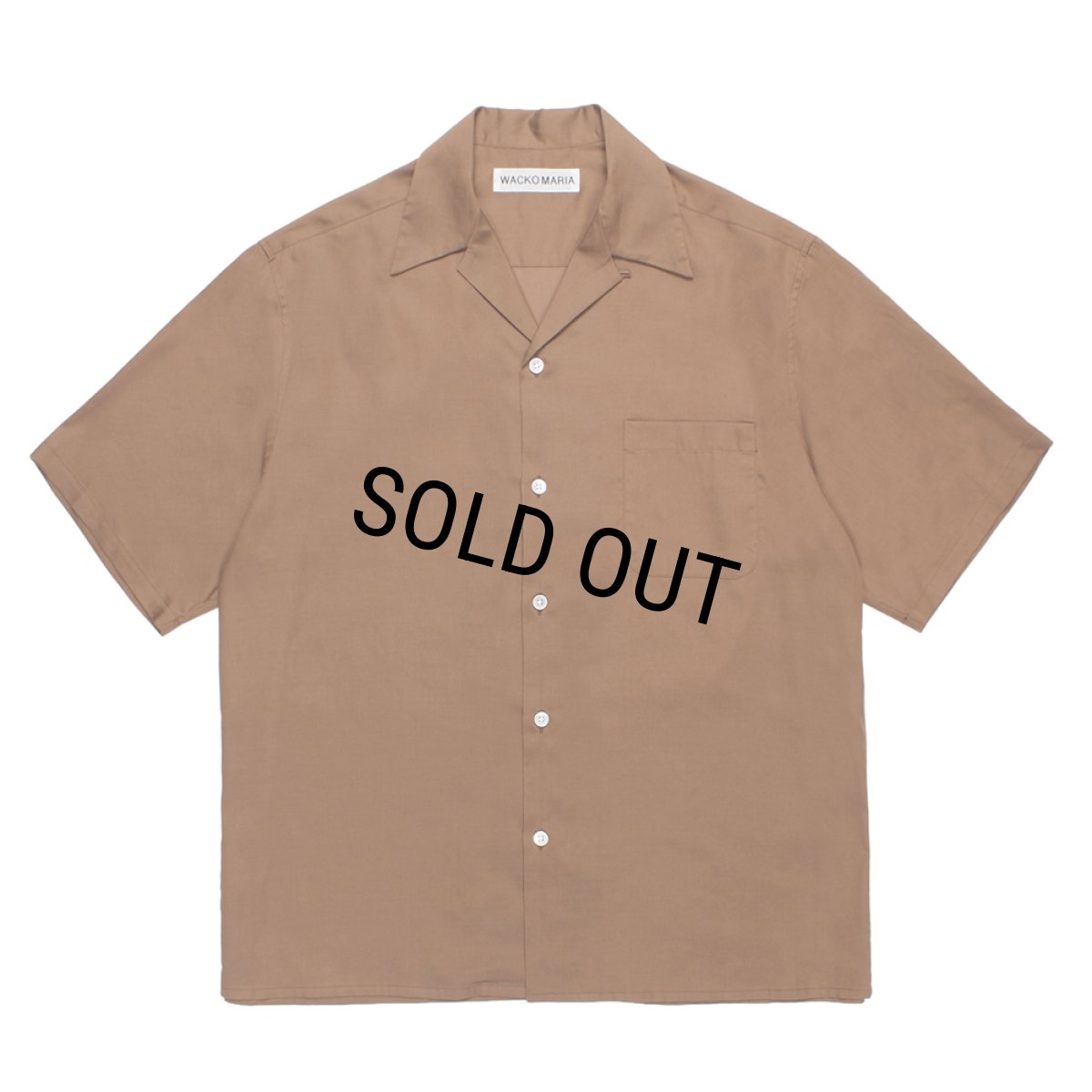 画像1: WACKO MARIA/SOKTAS / OPEN COLLAR SHIRT（BROWN）［オープンカラーシャツ-26春夏］ (1)