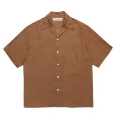 画像1: WACKO MARIA/SOKTAS / OPEN COLLAR SHIRT（BROWN）［オープンカラーシャツ-26春夏］ (1)