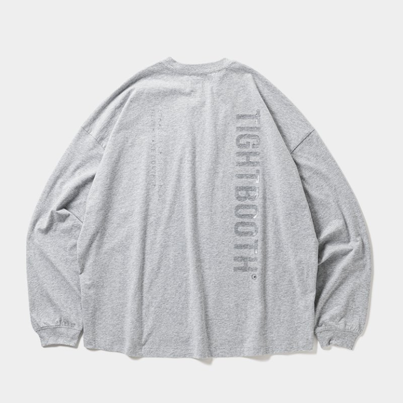 画像2: TIGHTBOOTH/LABEL LOGO L/S T-SHIRT（Gray）［ラベルロゴ長袖T-26春夏］