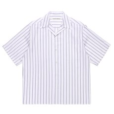 画像1: WACKO MARIA/BEZ TEKSTIL / STRIPED OPEN COLLAR SHIRT（PURPLE）［ストライプオープンカラーシャツ-26春夏］ (1)