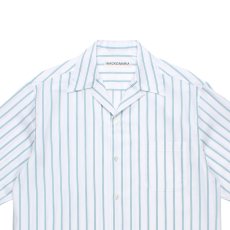 画像2: WACKO MARIA/BEZ TEKSTIL / STRIPED OPEN COLLAR SHIRT（GREEN）［ストライプオープンカラーシャツ-26春夏］ (2)