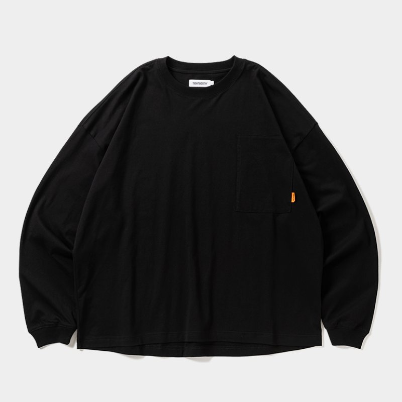 画像1: TIGHTBOOTH/LABEL LOGO L/S T-SHIRT（Black）［ラベルロゴ長袖T-26春夏］