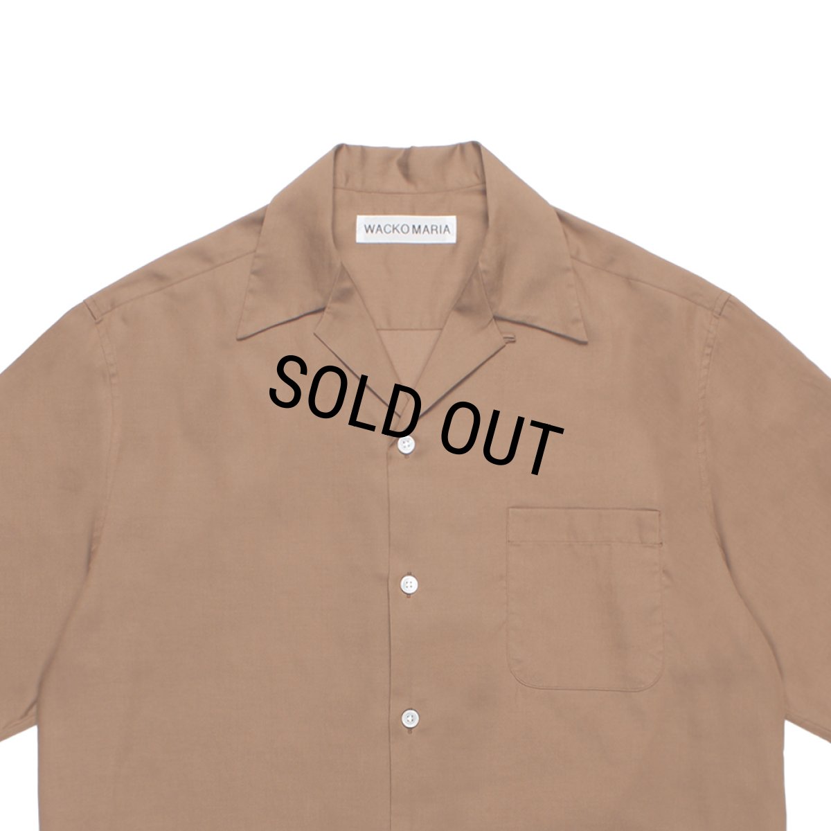 画像2: WACKO MARIA/SOKTAS / OPEN COLLAR SHIRT（BROWN）［オープンカラーシャツ-26春夏］ (2)