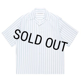 WACKO MARIA/BEZ TEKSTIL / STRIPED OPEN COLLAR SHIRT（GREEN