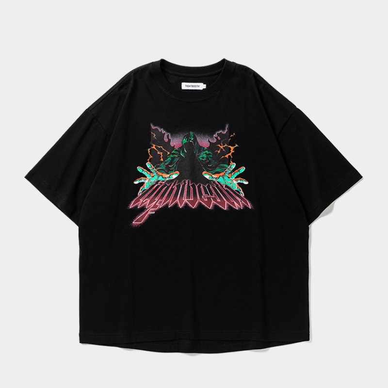 画像1: TIGHTBOOTH/WIZARD S/S T-SHIRT（Black）［ウィザードT-26春夏］