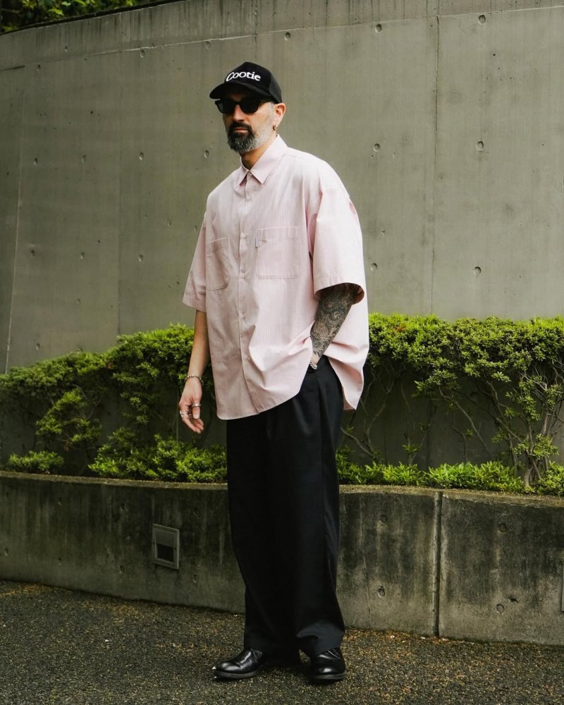 画像3: COOTIE PRODUCTIONS/Stripe Broad S/S Shirt（Pink）［ストライプブロードシャツ-26春夏］
