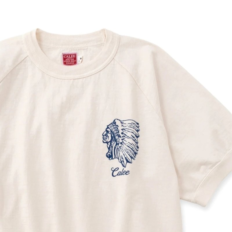 画像2: CALEE/VINTAGE REPRODUCT RAGLAN S/S CS ＜NATIVE AMERICAN＞（WHITE）［ラグランカットソー-26春夏］