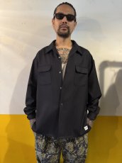 画像3: exodus brand/WOOL GLITTER STRIPE L/S SHIRT（BLACK/GOLD）［ウールグリッターストライプシャツ-26春夏］ (3)