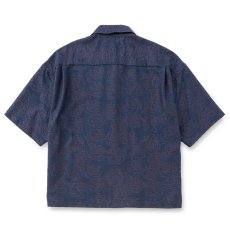 画像2: CALEE/5 LENGHT ROSE PATTERN JACQUARD SH（NAVY）［ローズジャガードシャツ-26春夏］ (2)