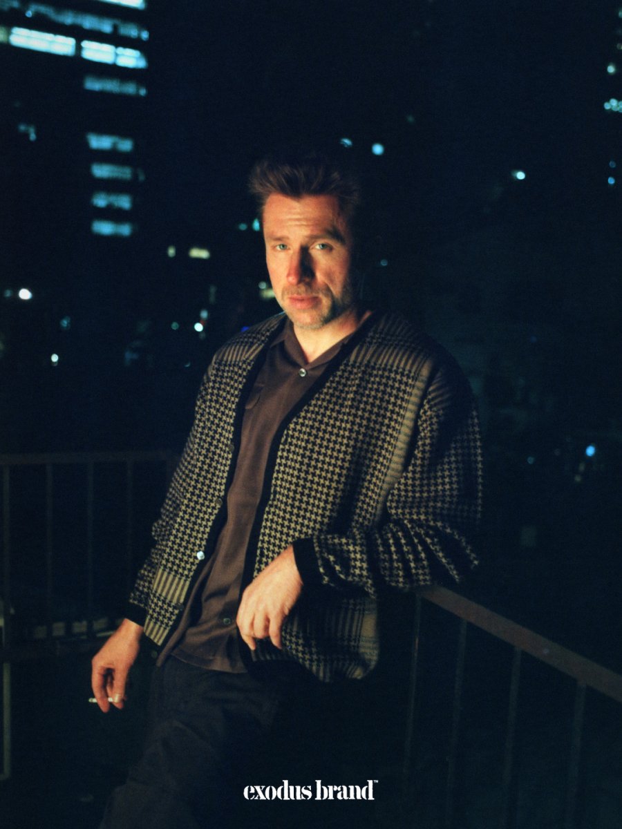 画像4: exodus brand/SHEMAGH JACQUARD KNIT CARDIGAN（GREY/BEIGE）［シュマグジャガードニットカーディガン-26春夏］ (4)