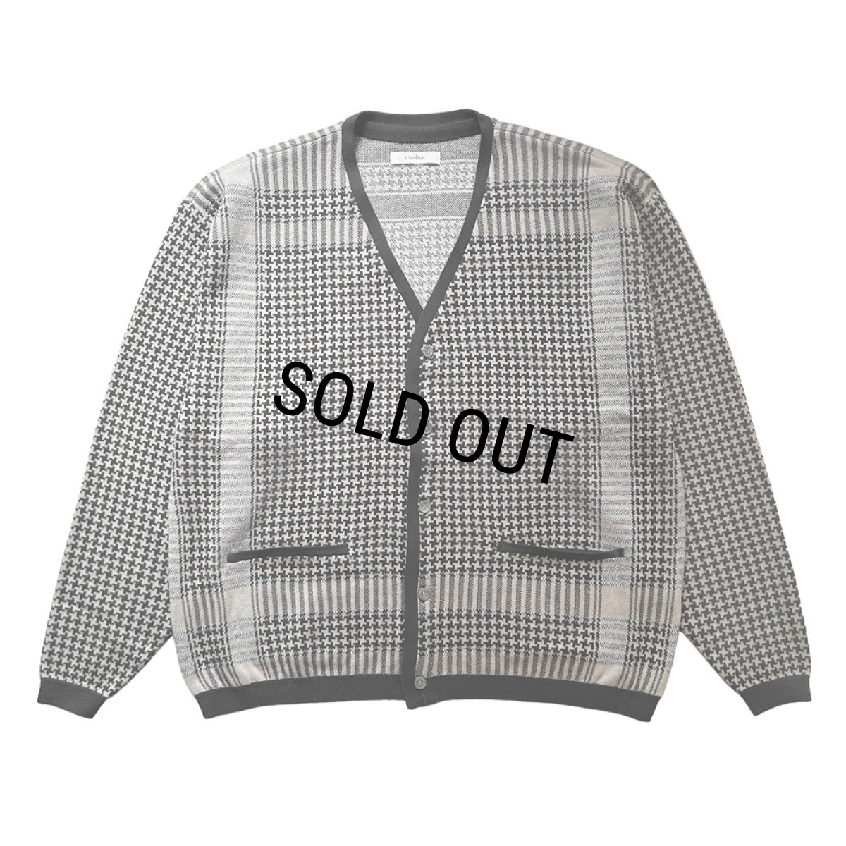 画像1: 【30%OFF】exodus brand/SHEMAGH JACQUARD KNIT CARDIGAN（GREY/BEIGE）［シュマグジャガードニットカーディガン-26春夏］ (1)