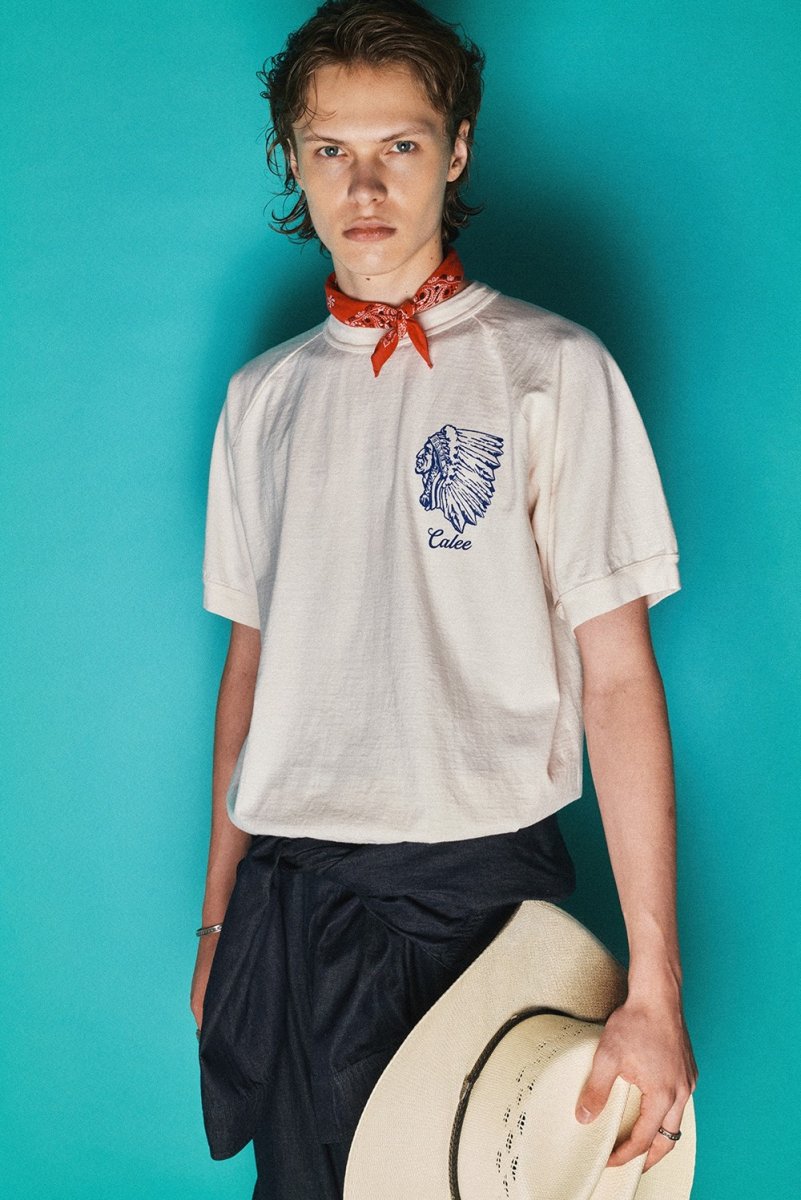 画像3: CALEE/VINTAGE REPRODUCT RAGLAN S/S CS ＜NATIVE AMERICAN＞（WHITE）［ラグランカットソー-26春夏］ (3)