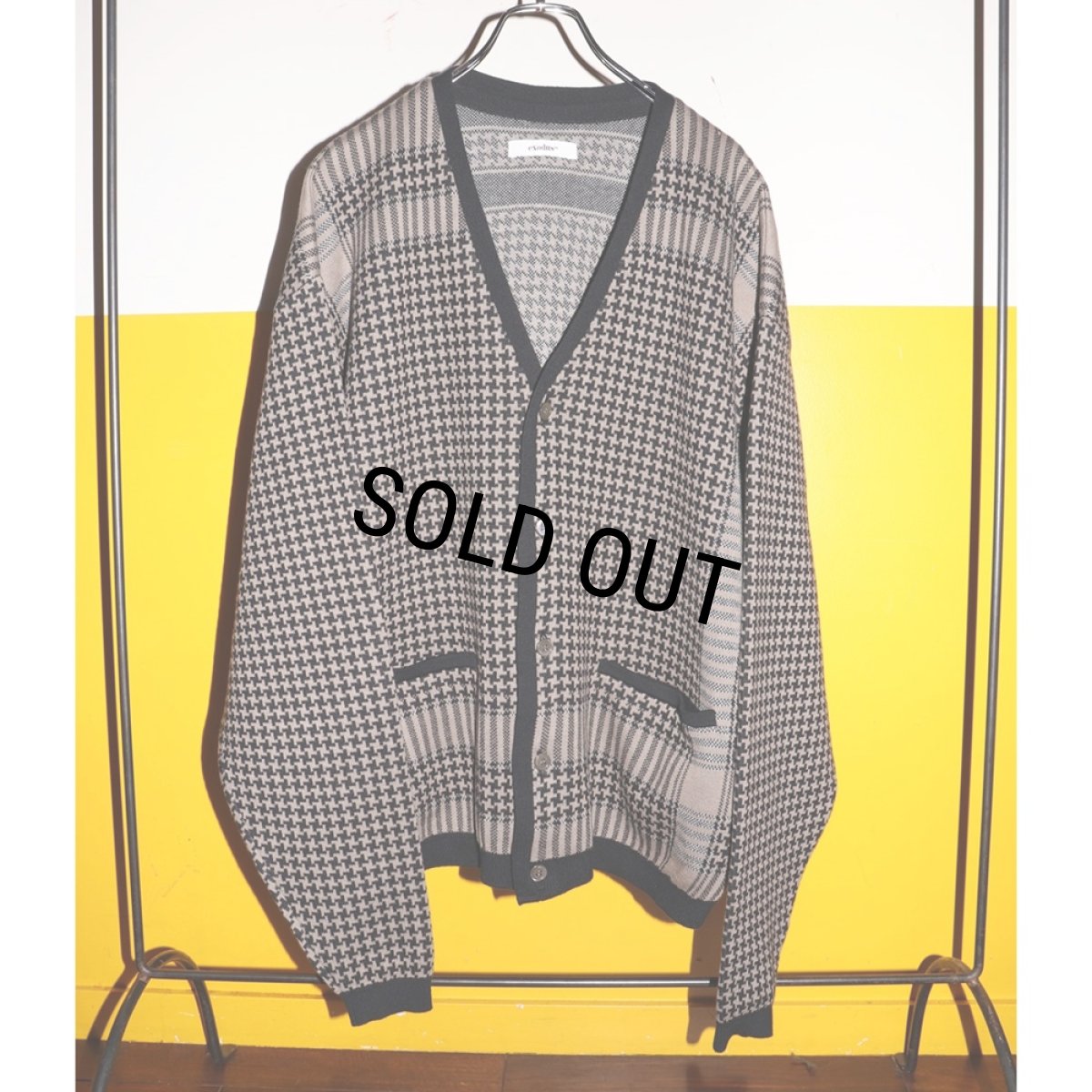 画像2: 【30%OFF】exodus brand/SHEMAGH JACQUARD KNIT CARDIGAN（GREY/BEIGE）［シュマグジャガードニットカーディガン-26春夏］ (2)