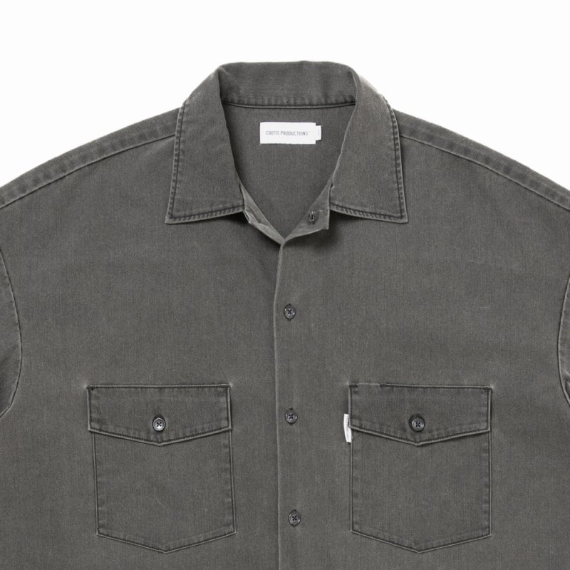 画像3: COOTIE PRODUCTIONS/Pigment Coating T/R Twill S/S Work Shirt（Dusty Black）［ピグメントワークシャツ-26春夏］