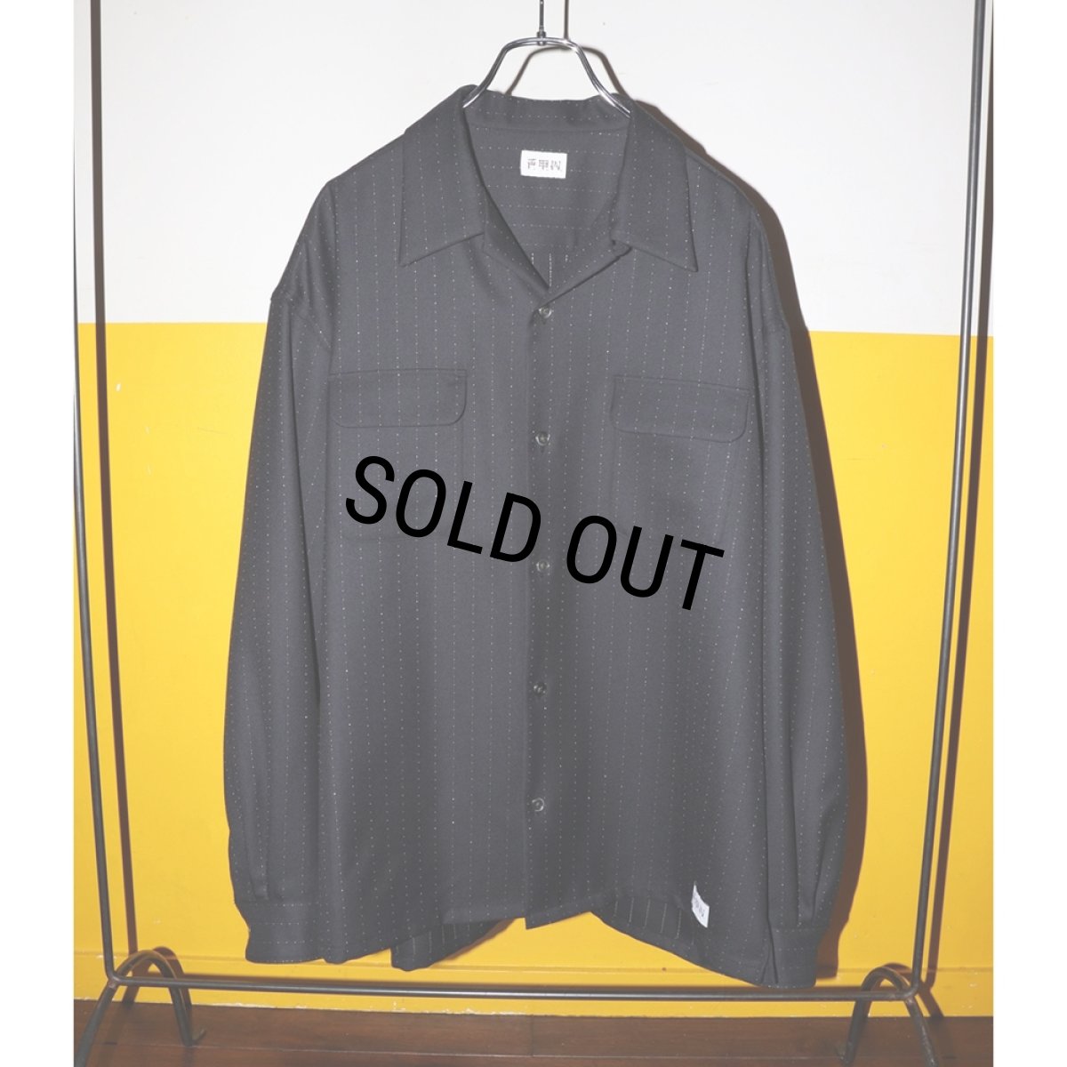 画像2: exodus brand/WOOL GLITTER STRIPE L/S SHIRT（BLACK/GOLD）［ウールグリッターストライプシャツ-26春夏］ (2)