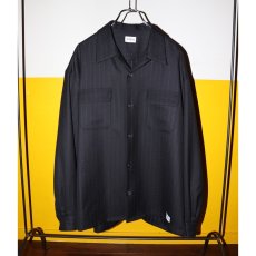 画像2: exodus brand/WOOL GLITTER STRIPE L/S SHIRT（BLACK/GOLD）［ウールグリッターストライプシャツ-26春夏］ (2)